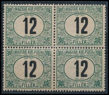 ** * 1905 Zöld Portó 'B' 12f Négyestömb Számvízjellel 'd' állás - Altri & Non Classificati