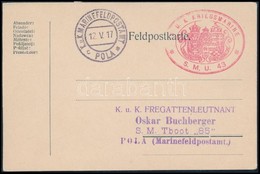 1917 Tábori Lap / Field Postcard 'KUK KRIEGSMARINE S.M.U. 43' - Sonstige & Ohne Zuordnung