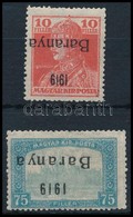 ** Baranya I. 1919 Károly 10f, Parlament 75f Fordított Felülnyomással, Bodor Vizsgálójellel - Other & Unclassified