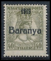 * Baranya I. 1919 Zita 40f Fekete Kisszámú, Bodot Atteszttel (96.000) - Otros & Sin Clasificación