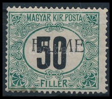 (*) 1918 Feketeszámú Portó 50f Gépi II. Felülnyomással, Bodor Vizsgálójellel (**24.000) - Otros & Sin Clasificación