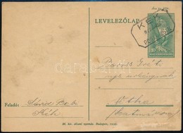 1937 Díjjegyes Levelezőlap 'KÉK' Postaügynökségi Bélyegzéssel - Sonstige & Ohne Zuordnung