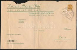 1939 Levél 'TÉLI SPORT A KASSAI HAVASOKBAN' Alkalmi Bélyegzéssel (hiányzik A Hajtóka) - Autres & Non Classés