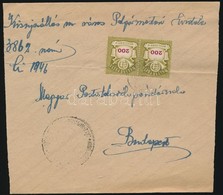 1946 (21. Díjszabás) Hivatalos Távolsági Levél Milliárdos 2 X 200mdP Bérmentesítéssel, Szétnyitva - Otros & Sin Clasificación