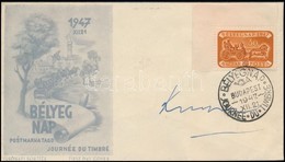 1947 Bélyegnap ívsarki érték FDC-n - Sonstige & Ohne Zuordnung