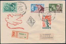 1950 Béke III. Sor Ajánlott FDC-n Liechtensteinbe - Otros & Sin Clasificación