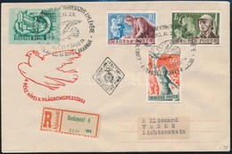 1950 Béke III. Sor Ajánlott FDC-n Liechtensteinbe - Sonstige & Ohne Zuordnung