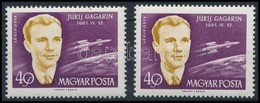 ** 1961 Világűr Meghódítói 40f, Gagarin Sápadt és Keskenyebb A Feje + Támpéldány - Autres & Non Classés