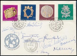 1973 Ékszerek FDC Bélyeggyűjtők Aláírásával, Köztük Kocsis Tamás - Otros & Sin Clasificación