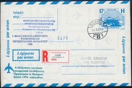 1996 Galambposta Ajánlott Levél Speciális Ragjeggyel - Altri & Non Classificati
