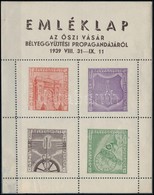 ** 1939/3a Őszi Vásár Bélyeggyűjtési Propaganda Emlékív I. (sarkánál Betapadás) (12.500) - Autres & Non Classés