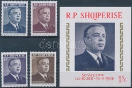 ** 1968 Enver Hoxha Sor Mi 1315-1318 + Blokk Mi 34 - Altri & Non Classificati