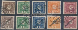 O 1916-1919 Kis Merkúr Sor Sima és Felülnyomással Mi 212-216, Mi 247-251 (Mi EUR 60,-) - Autres & Non Classés