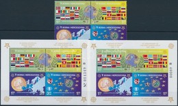 ** 2005 50 éves Az Europa CEPT Négyestömb + Fogazott és Vágott Blokk,
Europa CEPT Block Of 4 + Perforated And Imperforat - Otros & Sin Clasificación