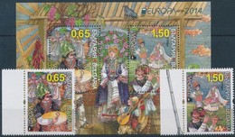 ** 2014 Europa CEPT Hangszerek ívszéli Sor + Blokk Mi 5153-5154 + Mi Blokk 386 - Andere & Zonder Classificatie