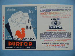 Buvard Chemises Durfor - Fabrique De Saint-Georges 61 - Flers De L'Orne - Normandie   A Voir ! - Textilos & Vestidos