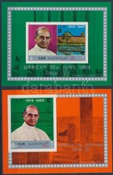 ** 1969 VI. Pál Pápa Látogatása Vágott Blokkpár Mi 100-101 - Autres & Non Classés