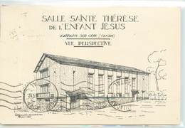 CPSM 15 Cantal Arpajon Sur Cere Salle Sainte Thérèse De L'Enfant Jesus Vue Perspective Kermesse - Arpajon Sur Cere