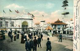 Amérique Du Nord Etats Unis NY Brooklyn NEW YORK Coney Island  Luna Park Carte Rehaussée Paillettes Dreamland View - Brooklyn