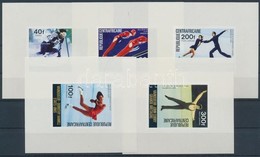 ** 1976 Téli Olimpiai éremgyőztesek Sor Vágott Blokkformában Mi 417-421 - Autres & Non Classés