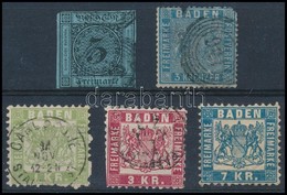 O 1858-1868 Mi 8, 10, 23, 24, 25 (foghiány, Sérülések) (Mi EUR 111,-) - Otros & Sin Clasificación