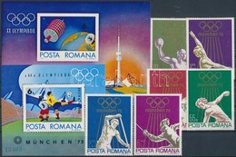 ** 1972 Müncheni Olimpia (II) Sor + Fogazott és Vágott Blokkok Mi 3035-3040 + Blokk 97-98 - Autres & Non Classés