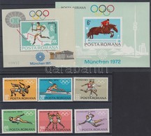 ** 1972 Nyári Olimpia, München Sor Mi 3012-3017 + Blokk Sor 93-94 - Altri & Non Classificati