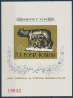 ** 1975 A Capitoliumi Farkas, Bronzszobor Vágott Blokk Sorszámmal Mi 122 - Otros & Sin Clasificación