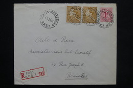BELGIQUE - Enveloppe Du B.P.S.7 En Recommandé Pour Bruxelles En 1954 , Affranchissement Plaisant - L 25127 - Covers & Documents