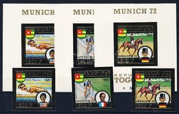 ** 1973 A Müncheni Olimpia érmesei Vágott Aranyfóliás Kiadás Mi 962-964 + Blokk 70-72 - Altri & Non Classificati