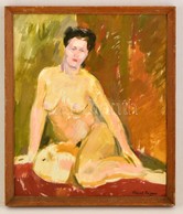 Frank Jelzéssel: Női Akt. Akvarell, Papír, üvegezett Keretben, 41×34 Cm - Sonstige & Ohne Zuordnung