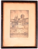 Mágori Németh Gábor: Esztergom. Rézkarc, Papír, Jelzett, 15x10 Cm üvegezett Keretben - Autres & Non Classés