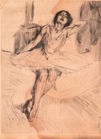 Prihoda István (1891-1956): Balerina. Rézkarc, Papír, Jelzett, Foltos, üvegezett Keretben,  38×29 Cm - Altri & Non Classificati