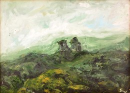 Szekeres-Ugron Villő (1992-): Romantikus Tájkép. Olaj, Karton, Jelzett. 49x70 Cm. Fa Kerettel. - Altri & Non Classificati