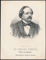 Cca 1867 Marastoni József: Heinrich Perger Von Pergenau Osztrák Politikus Portréja, Litográfia, Papír, 27×21 Cm - Prenten & Gravure