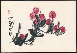Miniatűr Kínai Fametszet. Színezett. Qui Baishi, Gyümölcsfa ága. / Chinese Woodcut 18,3x12,6 Cm - Stampe & Incisioni