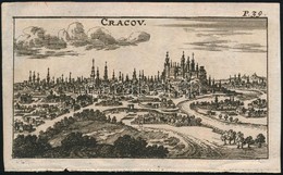 Cca XVII. Század. Krakkó Látképe, Rézmetszet, 6,5x11,5 Cm/
Cca 17th Century View Of Cracow, Copper Engraving, 6,5x11,5 C - Stampe & Incisioni