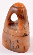 Díszített, Régi Kínai Kő Pecsétnyomó. Felakasztható / Antique Chinese Seal Maker  5  Cm - Altri & Non Classificati
