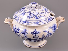 Villeroy&Boch Virág Mintás, Máz Alatti Festéssel, Jelzett, Repedésekkel, D:25 Cm, M:20 Cm - Autres & Non Classés