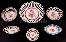 Keletnémet áttört Porcelán Kosarak, 6 Db, Matricás, Jelzett, Hibátlan, Különböző Méretekben - Otros & Sin Clasificación