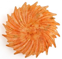 Muranói Narancssárga Tál, Jelzett, Apró Kopásokkal, D: 41 Cm - Vidrio & Cristal