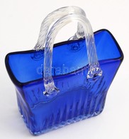 Muranói Kék Táska, Jelzés Nélkül, Apró Kopásokkal, - Glass & Crystal