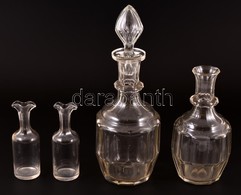 4 Db üveg Bor, Ecet és Olaj Kiöntő - Verre & Cristal