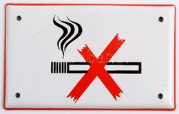Dohányozni Tilos Fém Tábla, 9,5×15,5 Cm - Autres & Non Classés