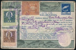 1932 Halászjegy Hódmezővásárhelyről 1,60P  Benyomott Illetékbélyeggel + 3,40P Okmánybélyeges Kiegészítéssel, Pecséttel / - Sin Clasificación
