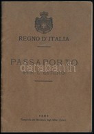 1904-1915 Olasz Királyság Fényképes útlevele, Bejegyzésekkel, A Budapesti Olasz Konzulátus Pecsétjével. - Zonder Classificatie