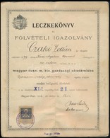 1904 Mosonmagyaróvár, Magyar-óvári M. Kir. Gazdasági Akadémia által Kiállított Leckekönyv - Sin Clasificación