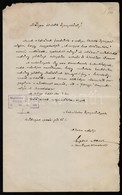 Cca 1910 Borlapok Szerkesztőjének Levele Egy Könyvvel Kapcsolatban - Unclassified
