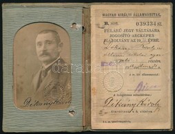 1916 Fényképes Vasúti Igazolvány Iskolaigazgató Részére - Unclassified