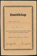 1943 Bp., Keresztényszocialista Szépmívesek Emléklapja - Sin Clasificación